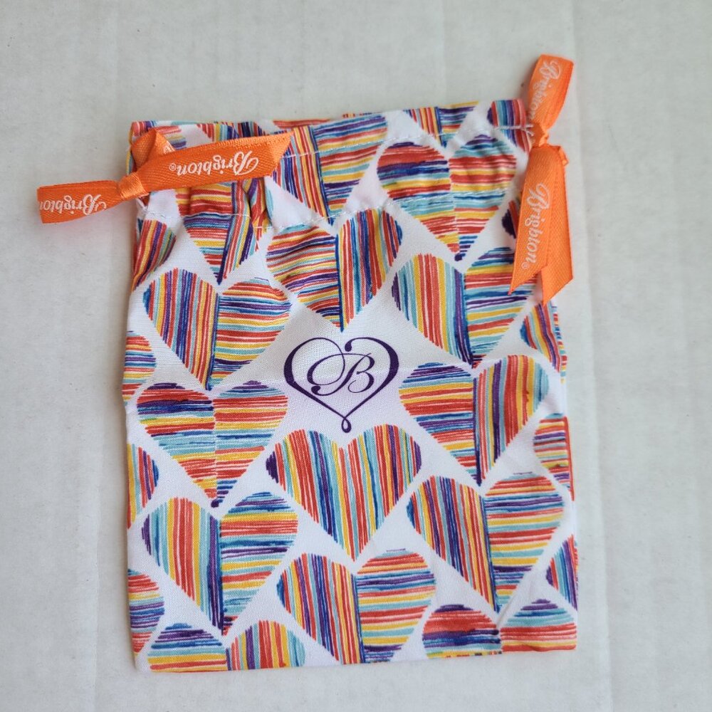 Brighton Rainbow Heart Small Drawstring Jewelry Dust Reusable Bag